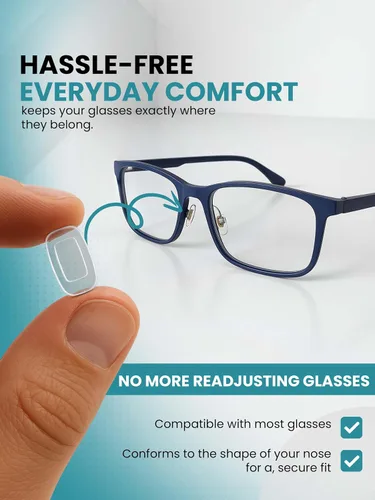 Vista 3 de Sports Vision World Premium - Almohadillas de nariz deslizantes con forma rectangular de silicona suave (rectángulo, blanco, 0.409 in x 0.236 in)