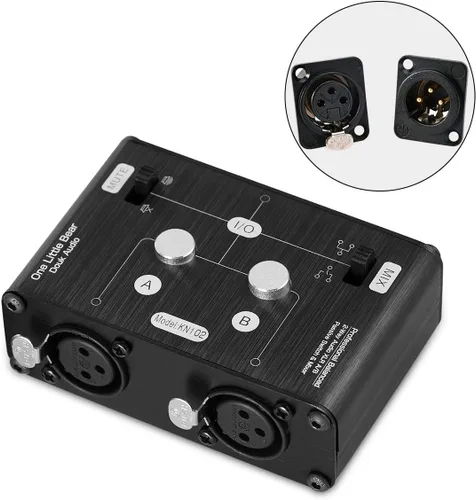 Vista 7 de Douk Audio Conmutador de audio estéreo equilibrado XLR de 2 vías Pasivo A/B Mini mezclador de caja de interruptor Divisor de sonido