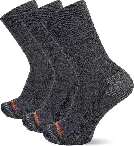 Vista 7 de Merrell Repreve Cushioned Hiker Crew Socks 3 Pair Caminata negra