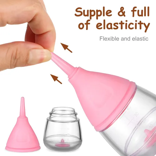 Vista 3 de Mipcase Botellas para gatitos, mini botellas para cachorros con 4 biberones de plástico para mascotas con cepillo de limpieza para alimentar gatitos