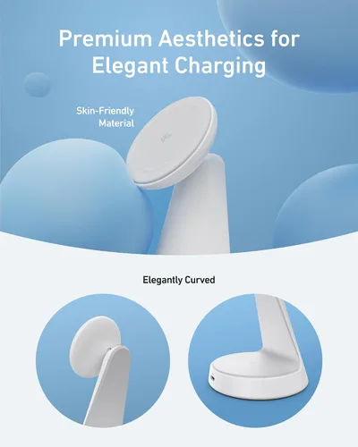 Vista 10 de Anker Soporte de carga 2 en 1 compatible con MagSafe, cargador inalámbrico iPhone 16, certificado Qi2 de 15 W, ultra rápido, ajustable y súper