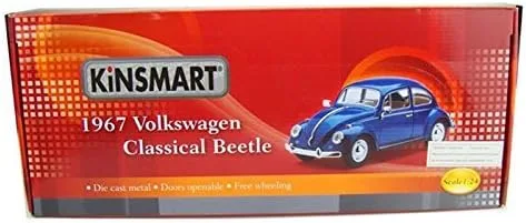 Vista 4 de KiNSMART 1967 Volkswagen Beetle 1:24 Escala 6½" Die Cast Metal Modelo Toy Car Negro
