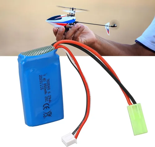 Vista 9 de plplaaoo 7.4V 850mAh batería de litio 703048 profesional ligera fuente de alimentación de alto rendimiento para WLToys V912 V262 V333 V353 BQ202 RC