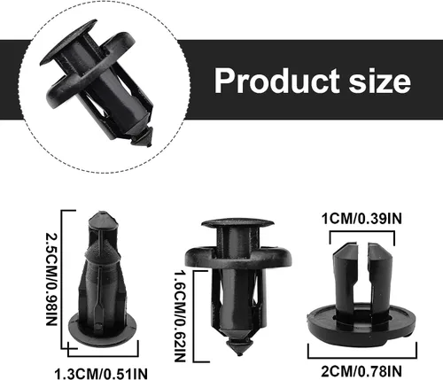 Vista 2 de 100 piezas de clips para parachoques y guardabarros, clip de forro de guardabarros de 10 mm compatible con Honda CR-V Accord Civic Acura, 1 pieza