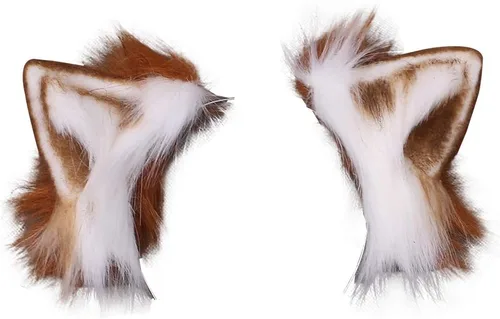 Vista 11 de VIGVAN KYC Orejas de animales Kawaii de peluche con orejas de gato para el cabello, tocado para Halloween o cosplay