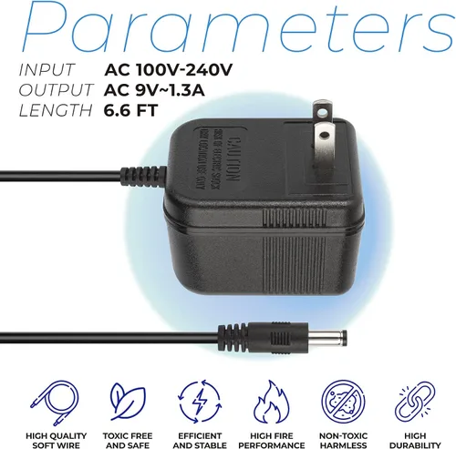 Vista 5 de Cargador adaptador de corriente alterna 9VAC para Digitech RP100 RP150 RP200 RP300 RP350 RP3 RP250 RP200A RP250 RP255 RP350 RP300A RP355 Pedal