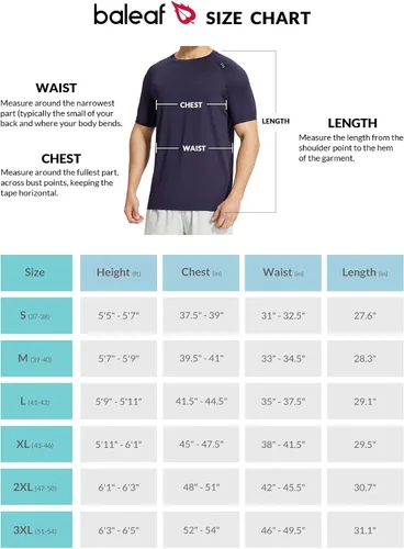 Vista 7 de BALEAF Camisetas de correr para hombre, manga corta, secado rápido, protección solar, UPF 50+, absorben la humedad