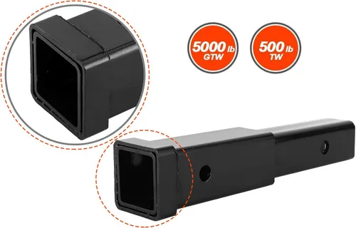 Vista 5 de Extensor de remolque de ventas, extensión de enganche de remolque de 5000 libras, pilas de tubo extensor de receptor de enganche para clase 3/4 2