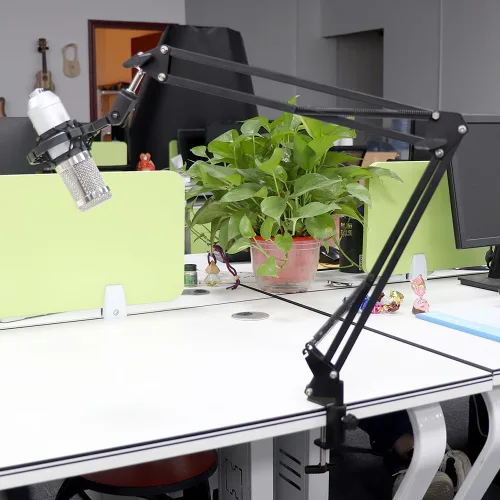 Vista 7 de Soporte de clip de aluminio con abrazadera en C para cámara/monitor, escritorio y soporte de mesa para micrófono/micrófono y tableta (negro)