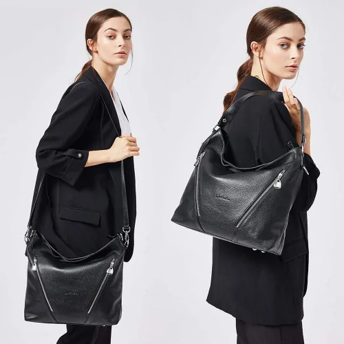 Vista 2 de BOSTANTEN Bolso de cuero para mujer, diseño de bolsos de hombro, Hobo