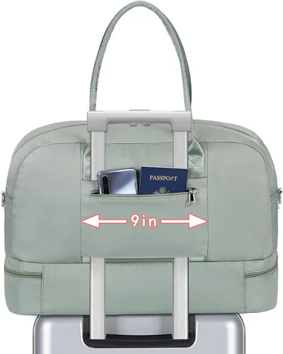 Vista 179 de IBFUN Bolsas de fin de semana para mujer, bolsa grande de lona para viaje, bolsa de viaje con compartimento para zapatos, 21 pulgadas, juego de 3