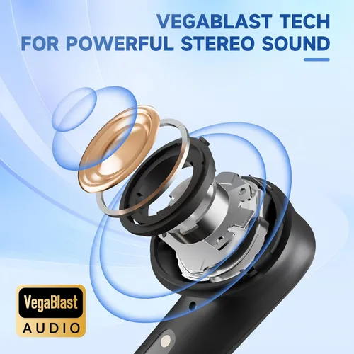 Vista 2 de Vega T1 VR Wireless Gaming Earbuds Low Latency 25ms 27W fast Charging Compatible with Meta Quest 3 Quest 2 Quest Pro Steam Deck Switch PC PS5 PS4