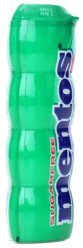 Vista 4 de MENTOS Goma de mascar pura y fresca sin azúcar con xilitol, menta verde, no se derrite, botella de 15 piezas