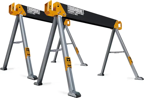Vista 12 de ToughBuilt - Caballete plegable y mesa de trabajo, 1,100 libras, TB-C300