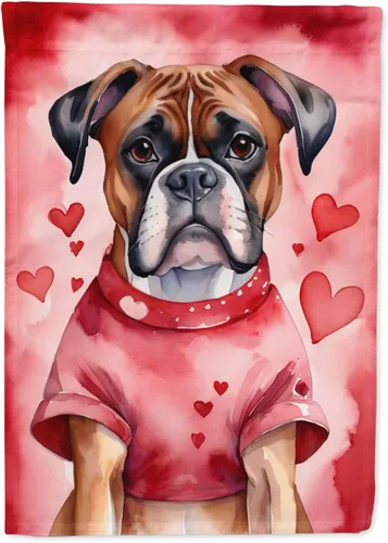 Vista 43 de Caroline's Treasures DAC5252GF Affenpinscher - Bandera de jardín con texto en inglés "My Valentine", bandera decorativa para patio exterior, patio