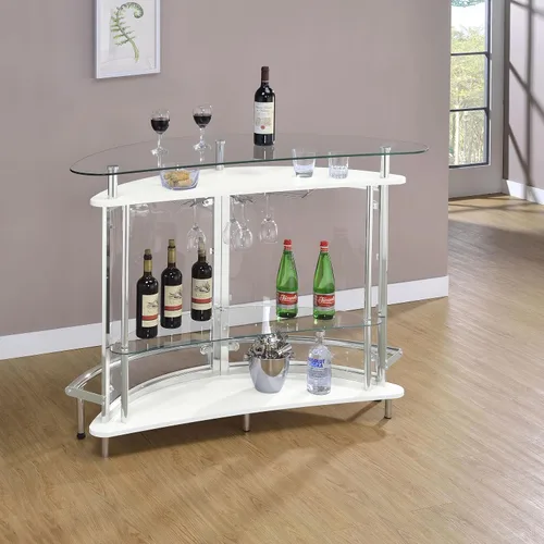 Vista 13 de Mueble para bar con frontal de acrílico, Metal, Blanco