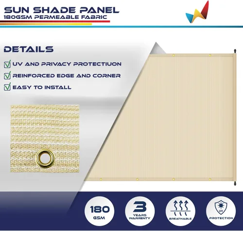 Vista 3 de Windscreen4less - Cubierta universal de repuesto para persiana, color beige, Beige