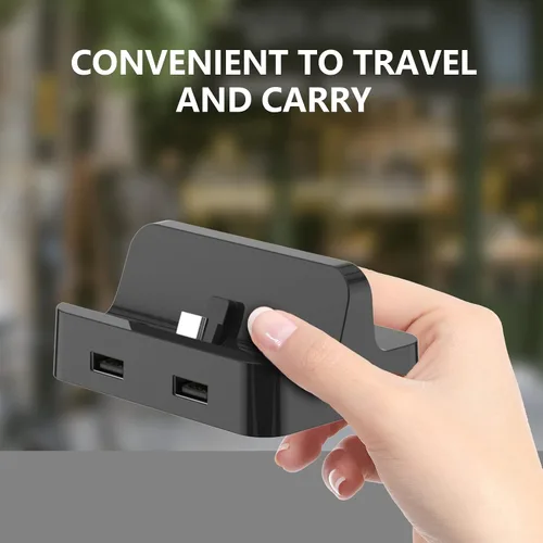 Vista 6 de ECHZOVE Base de carga compatible con Nintendo Switch o Switch OLED, estación de carga de múltiples interruptores con 3 puertos USB 2.0, soporta