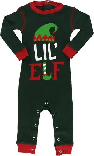 Vista 4 de Lazy One Pijamas de Navidad familiares a juego, pijamas de Navidad a juego con elfo para la familia, camisetas y pantalones para adultos separados