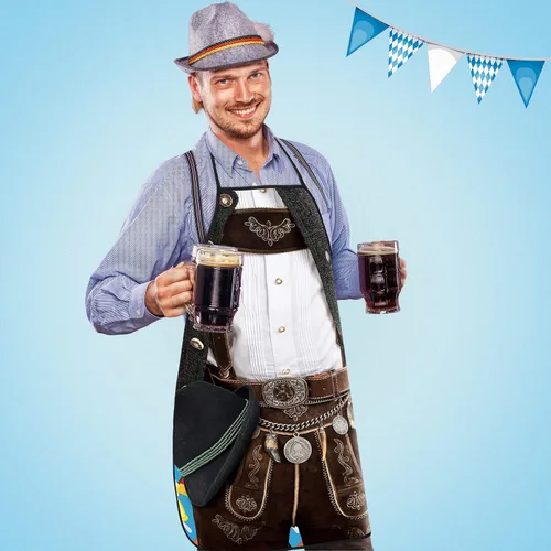 Vista 6 de Leumoi 6 delantales de Oktoberfest para fiesta alemana, delantal bávaro, novedad para mujeres y hombres, para cocinar, barbacoa, regalos de fiesta