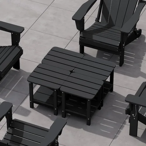 Vista 17 de SERWALL Mesa auxiliar Double Adirondack, Mesa auxiliar de forma rectangular, Negra