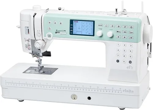 Vista 6 de Elna Elnita ef72 - Máquina de coser y acolchar con más de 10 pulgadas de espacio de costura plano de aluminio, 170 puntadas integradas, 2 alfabetos