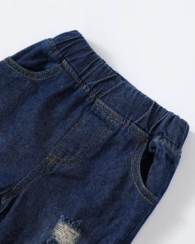 Vista 5 de Renotemy Ropa de bebé para niños pequeños, trajes de mezclilla, sudadera con capucha para niños pequeños