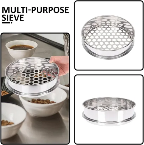 Vista 2 de UPKOCH Tamiz redondo de acero inoxidable Blueberry Sieve Home Blueberry Grading Sieve