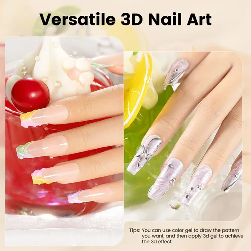 Vista 3 de RARJSM Gel de escultura 3D para diseños de arte de uñas, DIY Nail Charms Pegamento de diamantes de imitación 3D Nail Craving GelPolish Pintura