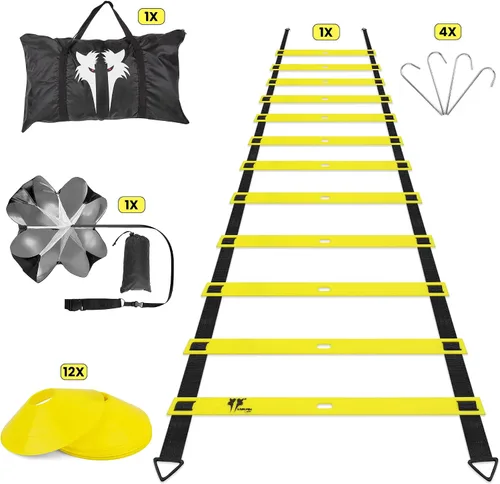 Vista 3 de 20ft Sports Agility Ladder for Men Women and Kids, Speed Youth Soccer Agility Training Equipment for Football, Exercise, Tennis, Legs Workout with