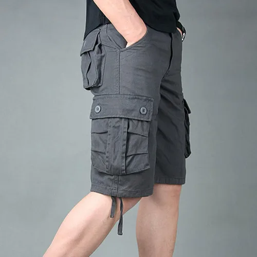 Vista 5 de Dealovy Novedad Pantalones Cortos con cremallera para Hombre Botón Bolsillos múltiples Frente Plano Medio pantalón Pantalón