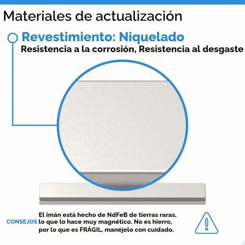 Vista 3 de Imán en T plateado de 2-1/2" para puerta de ducha de vidrio oscilante y manija