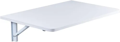 Vista 3 de Mesa plegable de pared para computadora portátil que ahorra espacio, escritorio plegable con marco de metal, mesa de utilidad para oficina y hogar