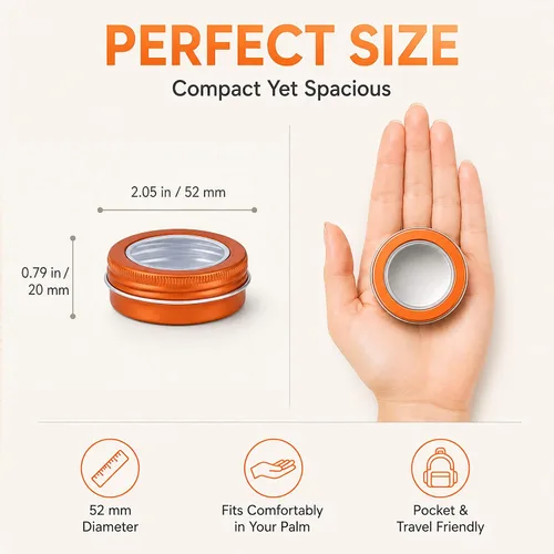 Vista 2 de Latas de aluminio mandarina de 1 oz (1 fl oz) con tapas y etiquetas