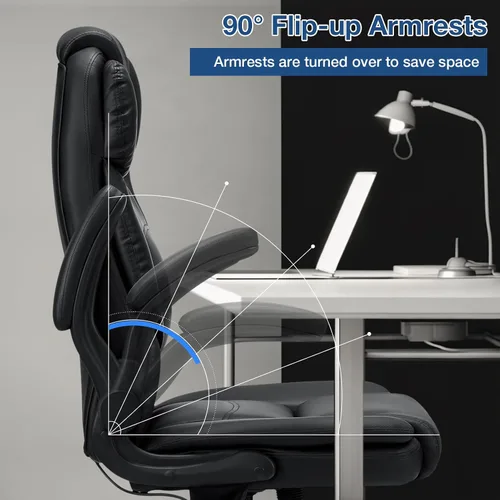 Vista 7 de HOFFREE Silla de oficina ejecutiva con soporte lumbar ajustable, 450 libras, resistente, silla de escritorio ergonómica de piel sintética grande