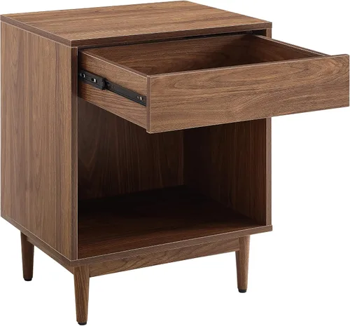 Vista 12 de Crosley Furniture Liam - Mesa auxiliar y soporte para tocadiscos con almacenamiento para discos de vinilo, nogal