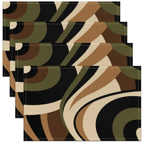 Vista 11 de Modern Circles - Juego de 4 manteles individuales de 12 x 18 pulgadas, patrón geométrico abstracto, decorativo, para niños, adolescentes y adultos