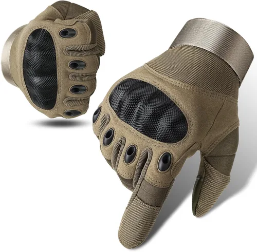 Vista 12 de Cierto Guantes de motocicleta para hombres y mujeres, guantes de conducción para pantalla táctil con protector de nudillos duro, palma