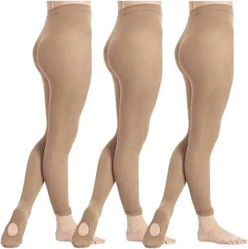 Vista 11 de DIPUG 3 pares de mallas de ballet convertibles para niñas (niños/niños)