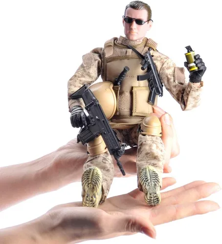 Vista 2 de Figuras de acción de soldados americanos de fuerzas especiales, set-digital camuflaje para el desierto, 12 pulgadas