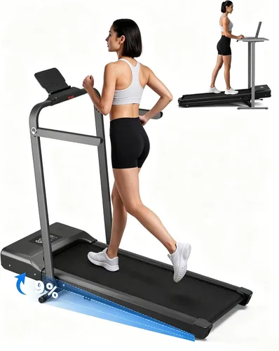 Vista 8 de Superun Waking Pad Treadmill with Incline, 3.0HP and 300 LBS Capacity Negro oscuro