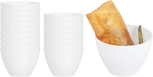 Vista 13 de Restaurantware - Mini cuencos de degustación de 2 onzas, 100 cuencos redondos- Desechables, resistentes, cuencos de postre de plástico negro