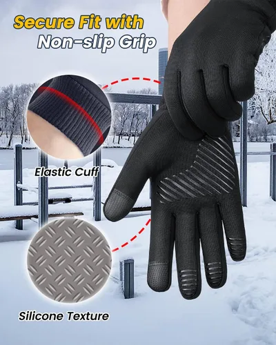 Vista 4 de Winter Gloves for Men Women Cold Weather - Touchscreen Gloves for Running
