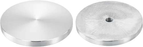 Vista 34 de uxcell M6 Rosca 0.787 in de diámetro de forma redonda de aluminio disco hardware 1pcs, aluminio círculo disco vidrio adaptador superior para mesa