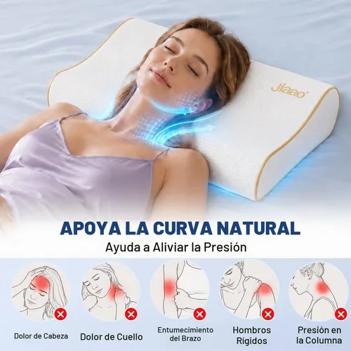 Vista 5 de jiaao Ergonomic Cervical Neck Pillow,Adaptive Side Sleeper Pillow Blanco