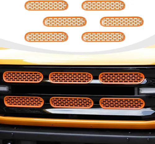 Vista 8 de RAZPOY Para insertos de parrilla de malla Bronco, 6 piezas de cubierta protectora de rejilla frontal con clip compatible con accesorios exteriores