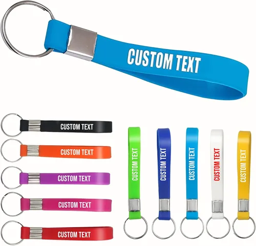 Vista 8 de Paquete de 103050100 llaveros de silicona personalizados para mochila de teléfono celular, llaveros de silicona personalizados