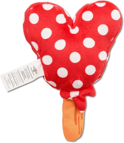 Vista 2 de Buckle-Down Juguete para perros de Disney, helado de Minnie Mouse con orejas y lazo rojo para mascotas, peluche