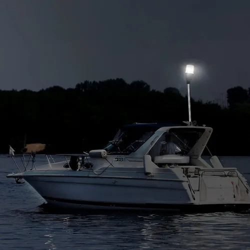 Vista 4 de Luz de Popa para Barco Luz de Ancla LED Luces de Navegación Marina de 360 Grados Blanco Extraíble Enchufe de 2 Pines con Base 10-24 Voltios 36