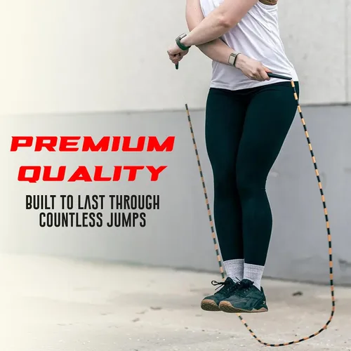 Vista 2 de Elite Jumps Edge Beaded Adjustable Jump Rope, Do Hard Things Tangle-free 1-inch shatterproof beads. Long edge handles. Adjustable for all ages.